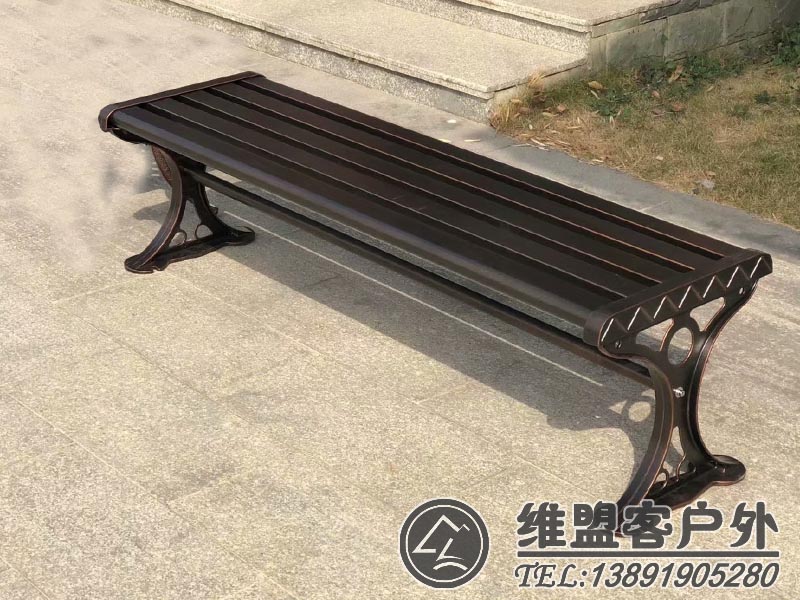 木紋色公園椅 戶外休閑椅 戶外家具2