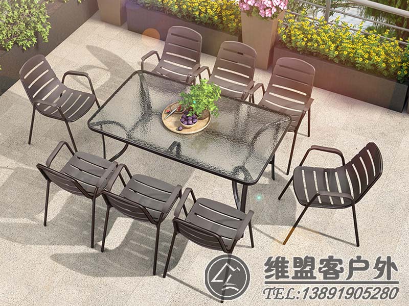 戶外桌椅 長方桌 一桌八椅2