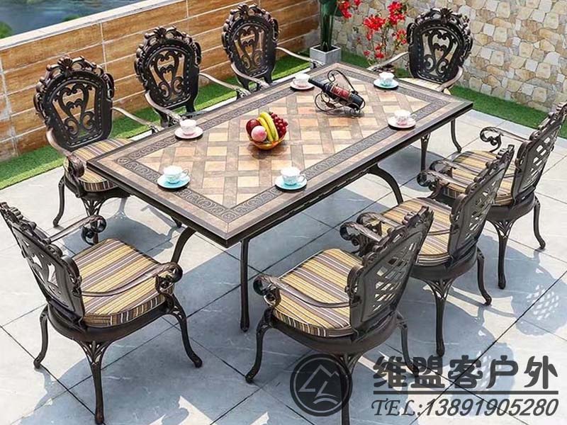 長桌一桌六椅 一桌八椅 戶外家具2