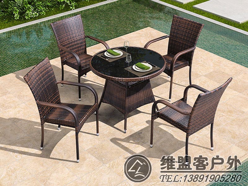 戶外鐵藝家具 仿藤家具 戶外桌椅 2